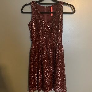Maroon and silver dress
